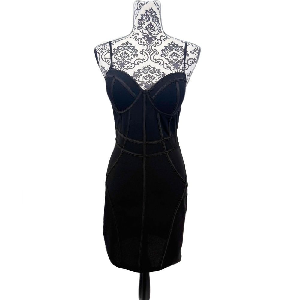 Blashe Black Corset Bustier Mini Dress Bodycon Clubwear Y2K Party Going Out Dres - Picture 6 of 12